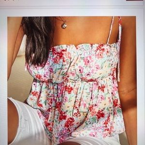 Forever 21 floral Printe Self Tie Cami